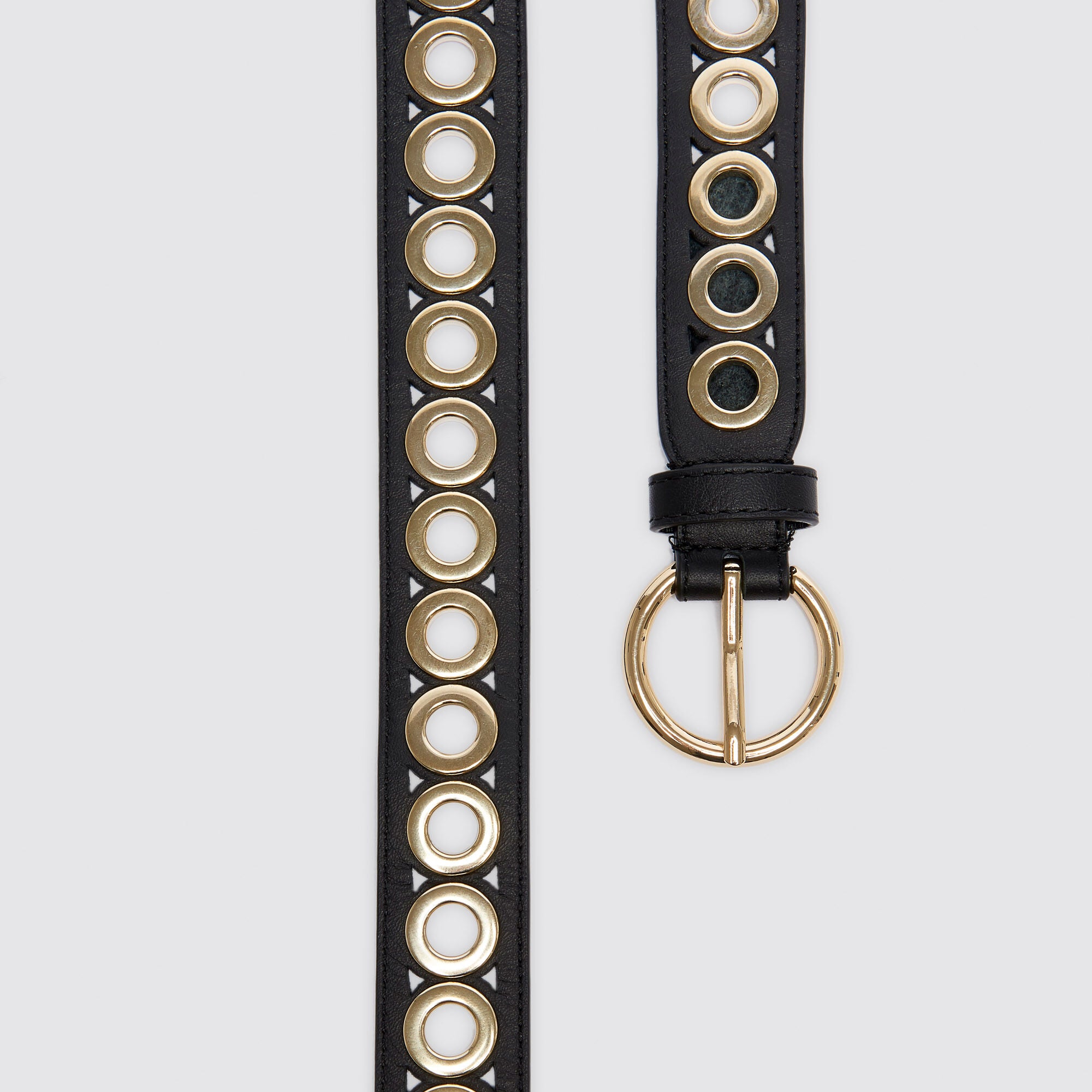 Belt with round buckle and eyelets Black Sandro Women