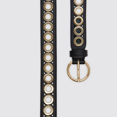 Belt with round buckle and eyelets Black Sandro Women