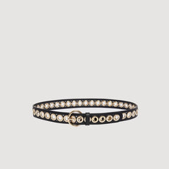 Belt with round buckle and eyelets Black Sandro Women