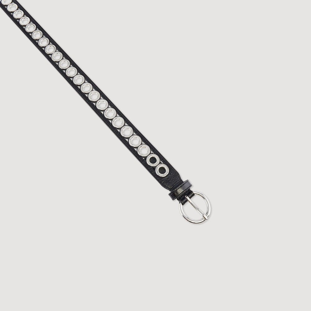 Belt with round buckle and eyelets Black Sandro Women