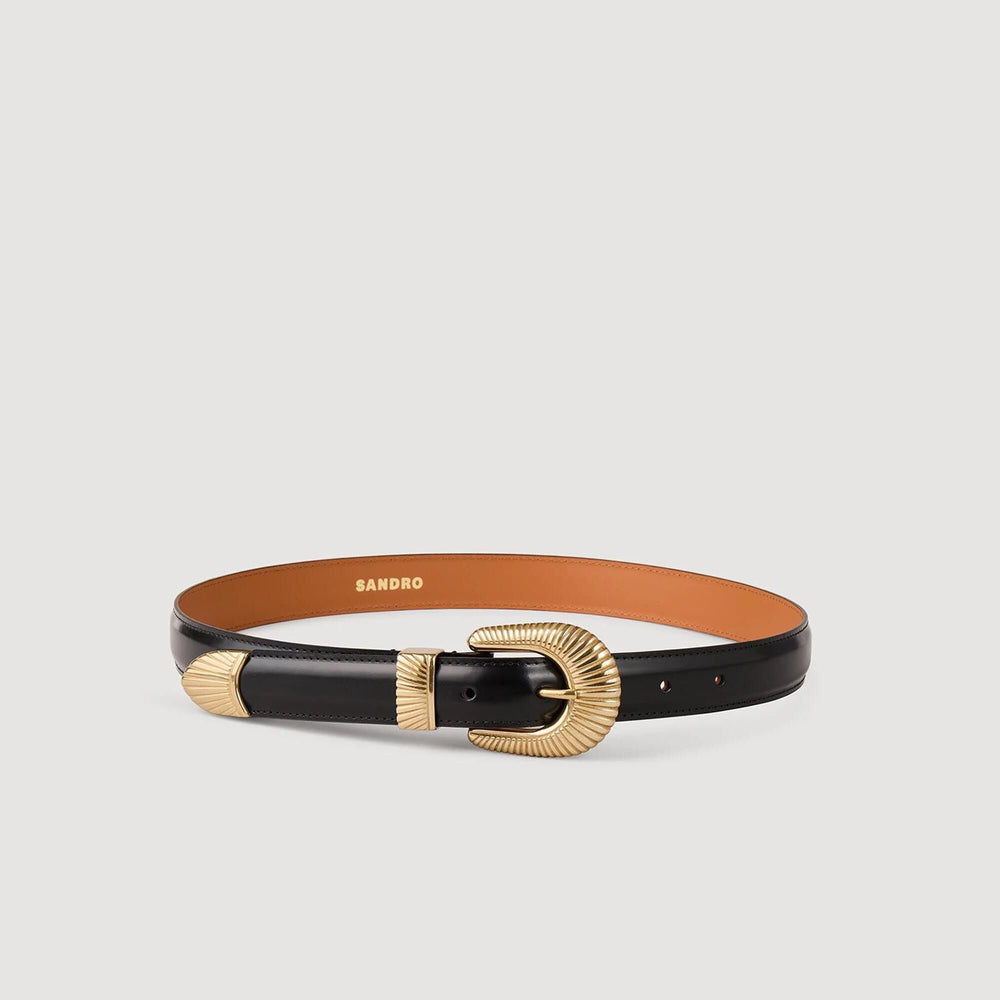 Leather belt Black Sandro Women