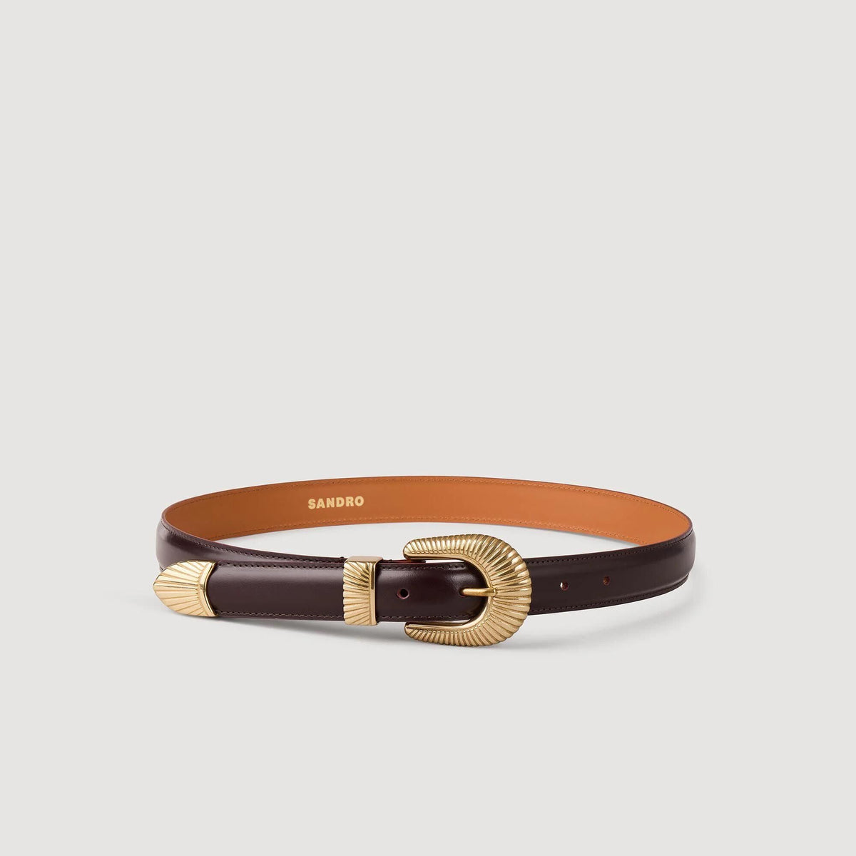Leather belt Bordeaux Sandro Women