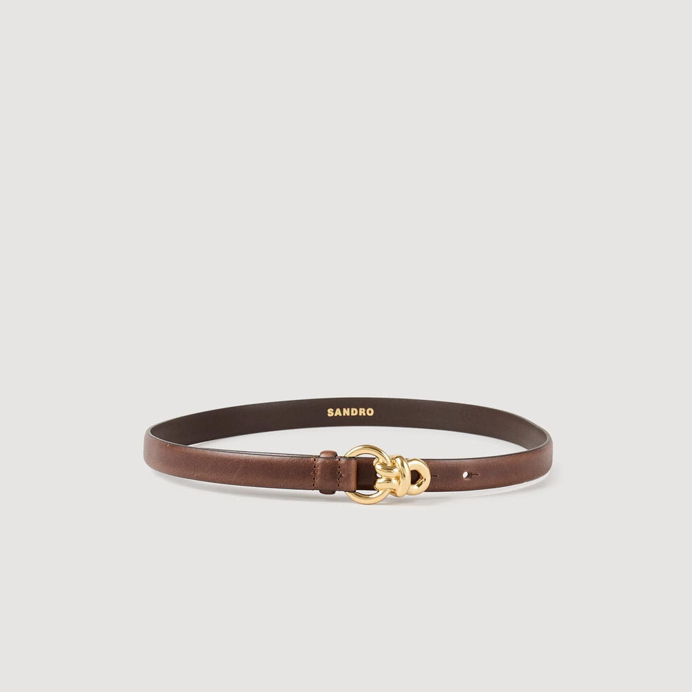 Slim leather belt Brown Sandro Women
