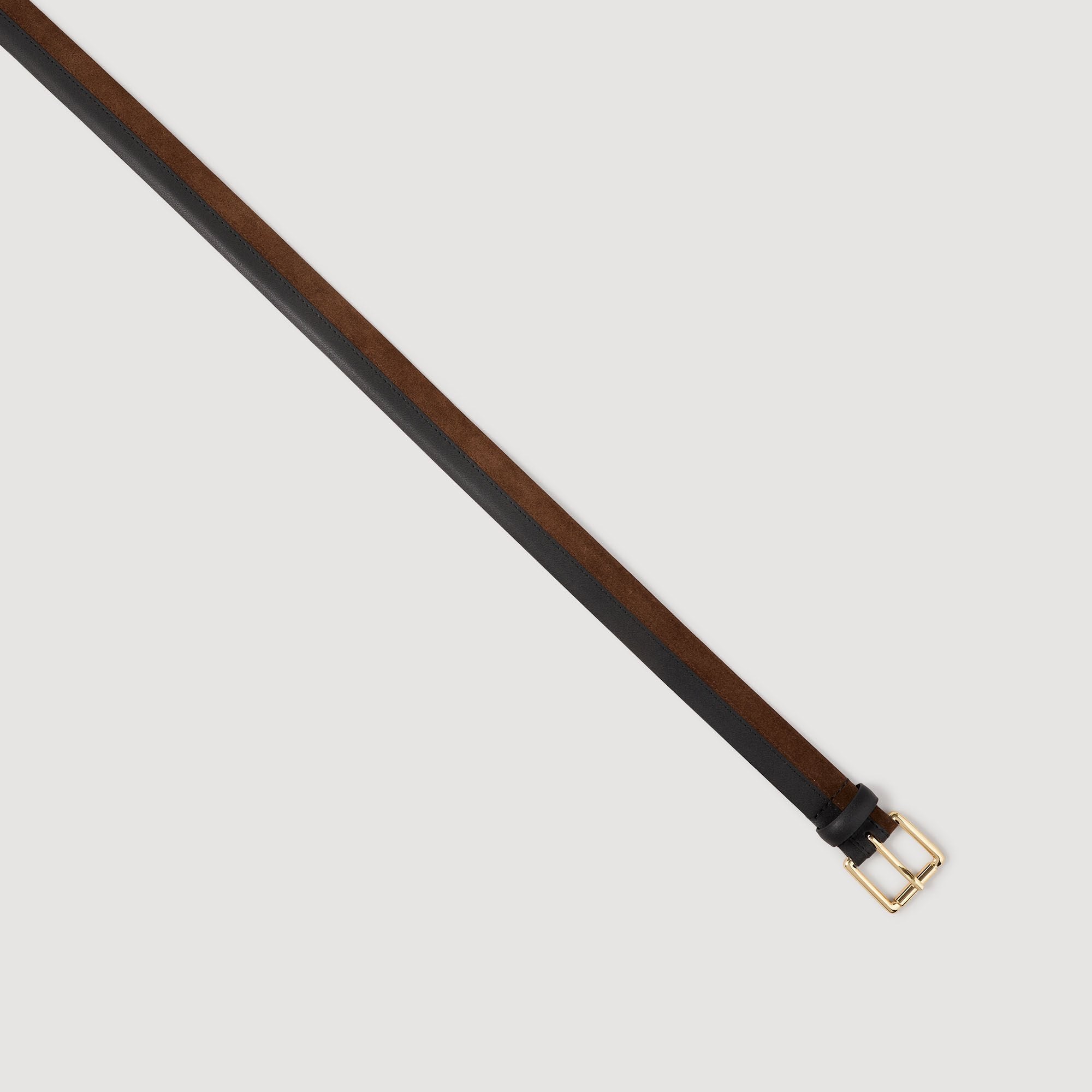Two-tone leather belt Brown / Black Sandro Women