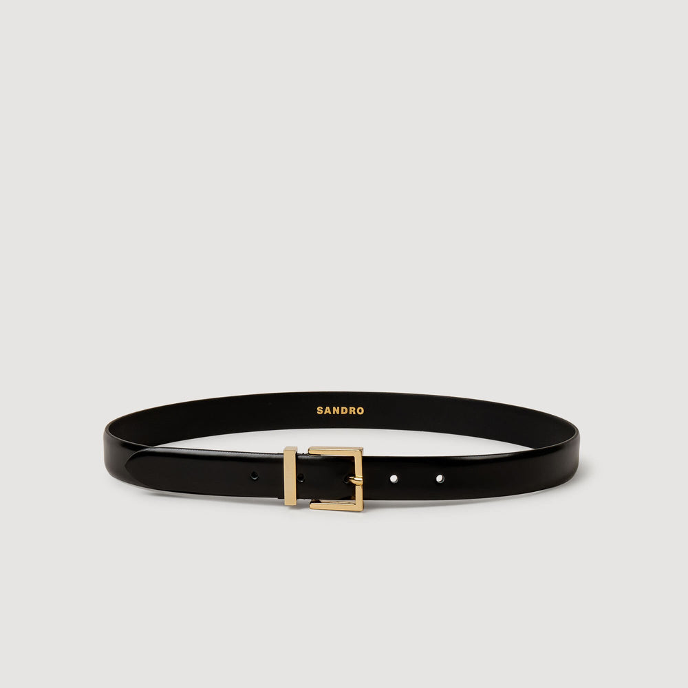 Smooth leather belt Black Sandro Women