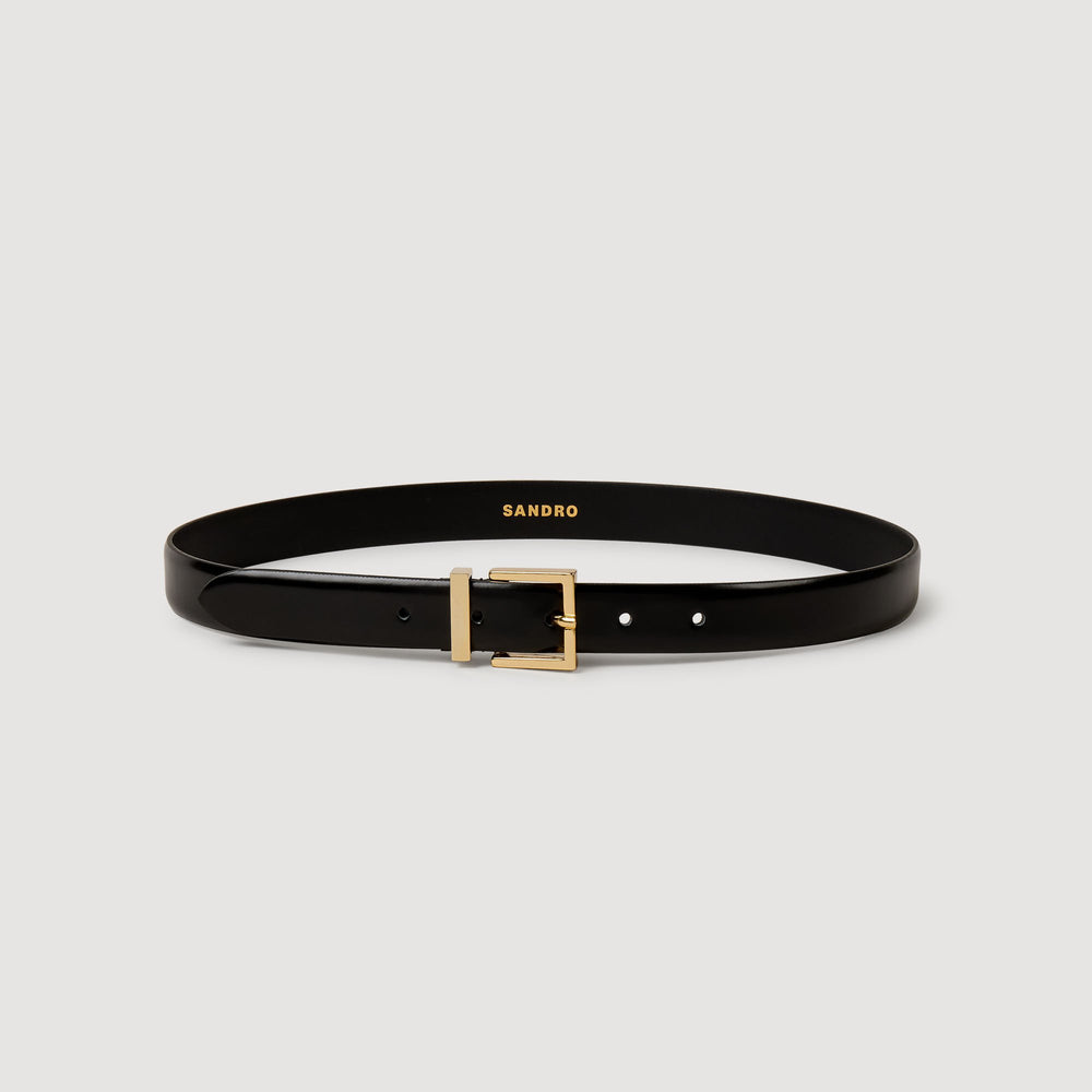 Smooth leather belt Black Sandro Women