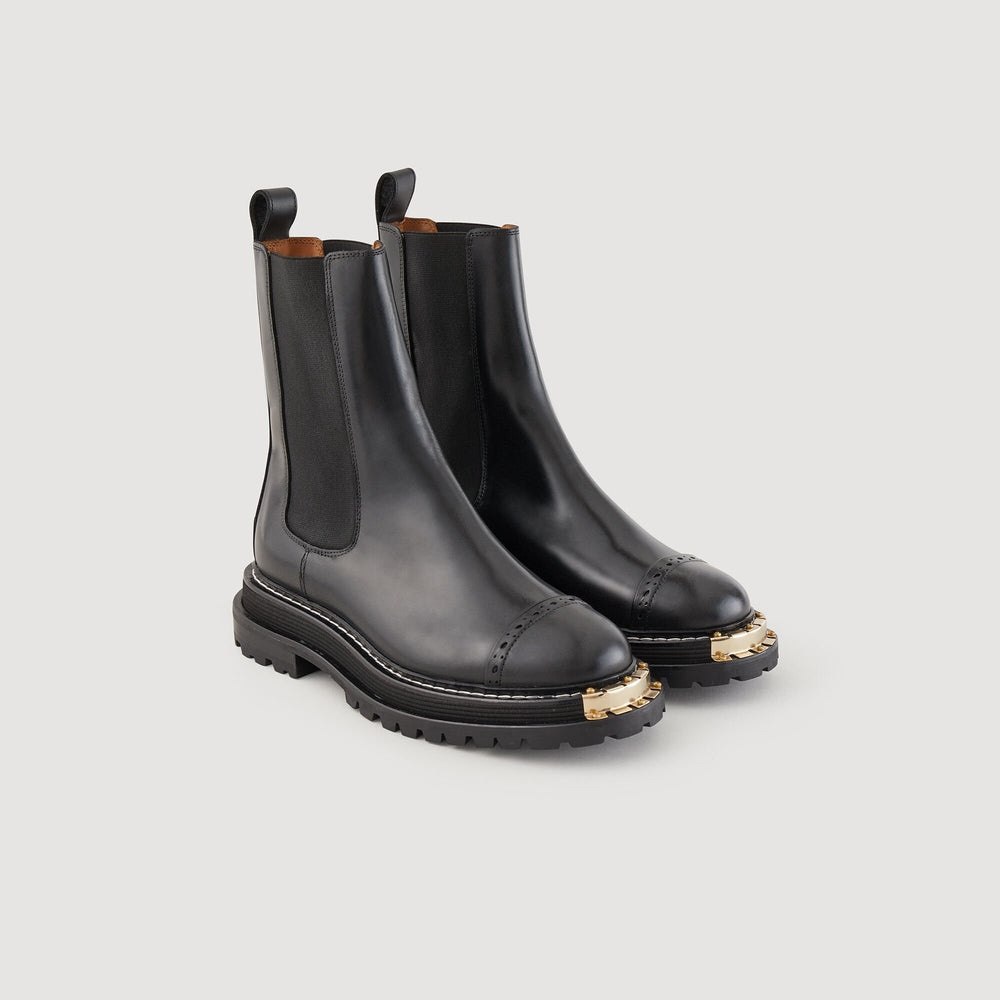 Ankle boots with notched sole Black Sandro Women
