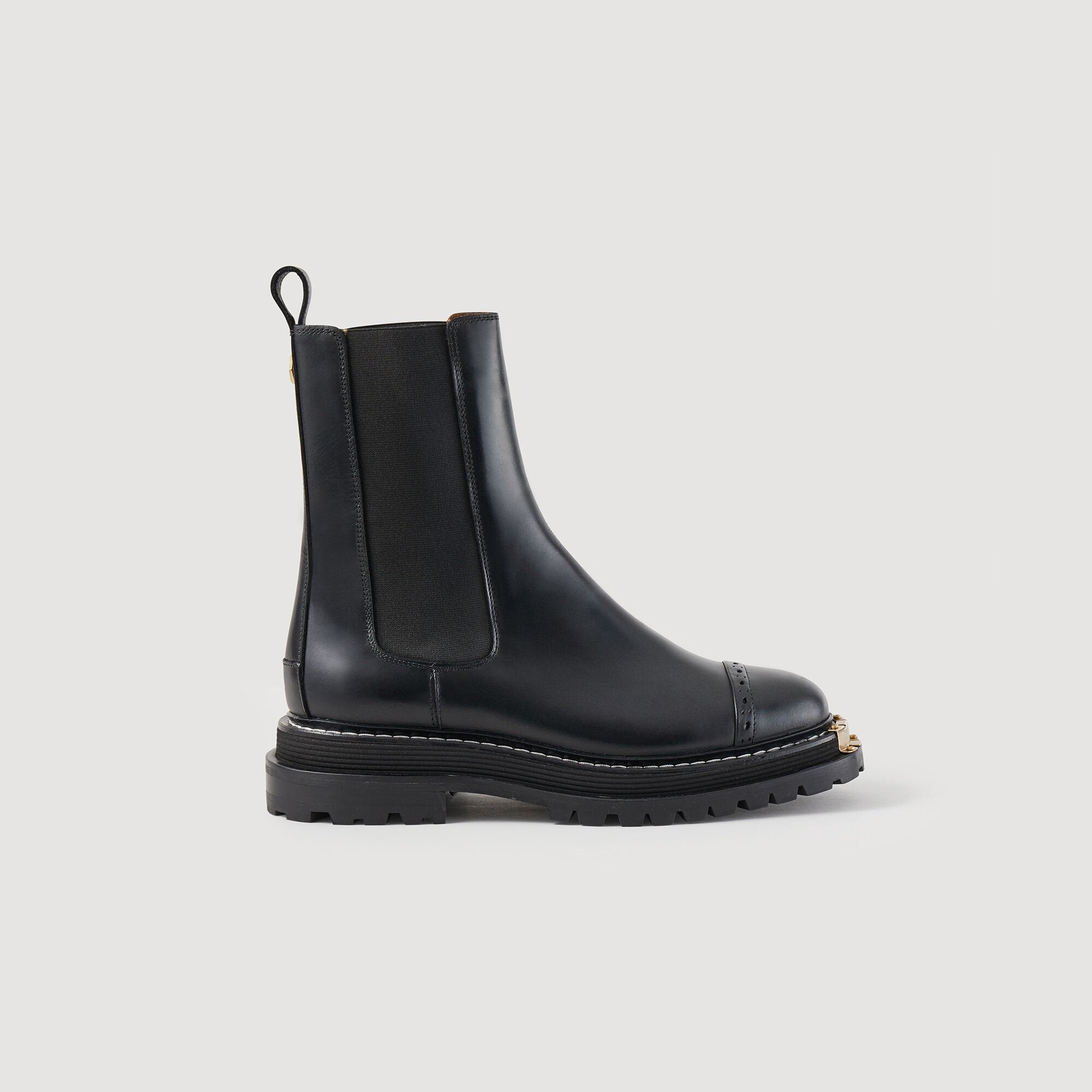 Ankle boots with notched sole Black Sandro Women