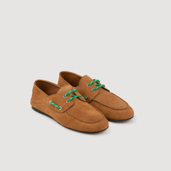 Suede boat shoe loafers Camel Sandro Women