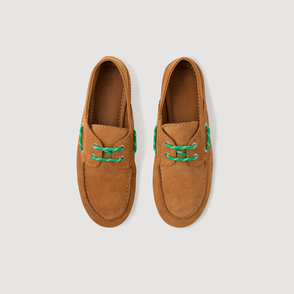 Suede boat shoe loafers Camel Sandro Women