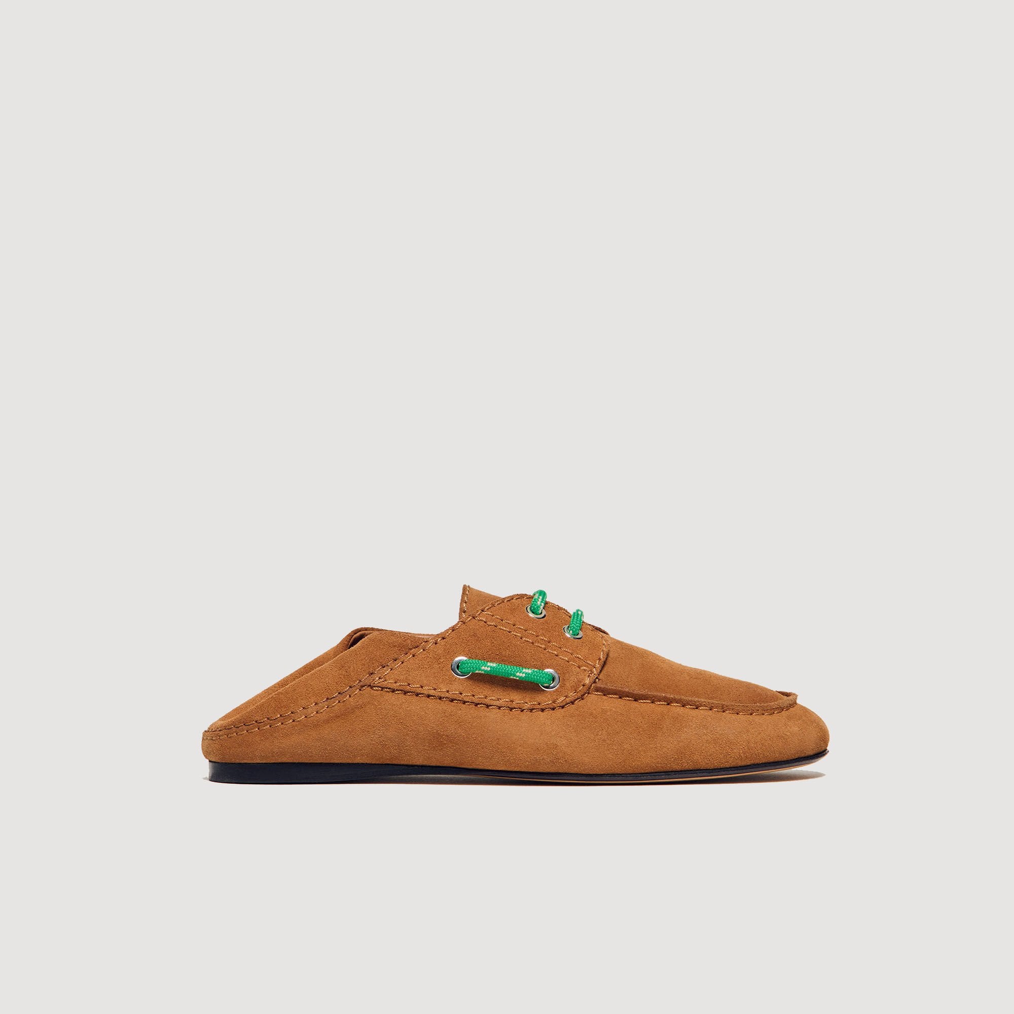 Suede boat shoe loafers Camel Sandro Women