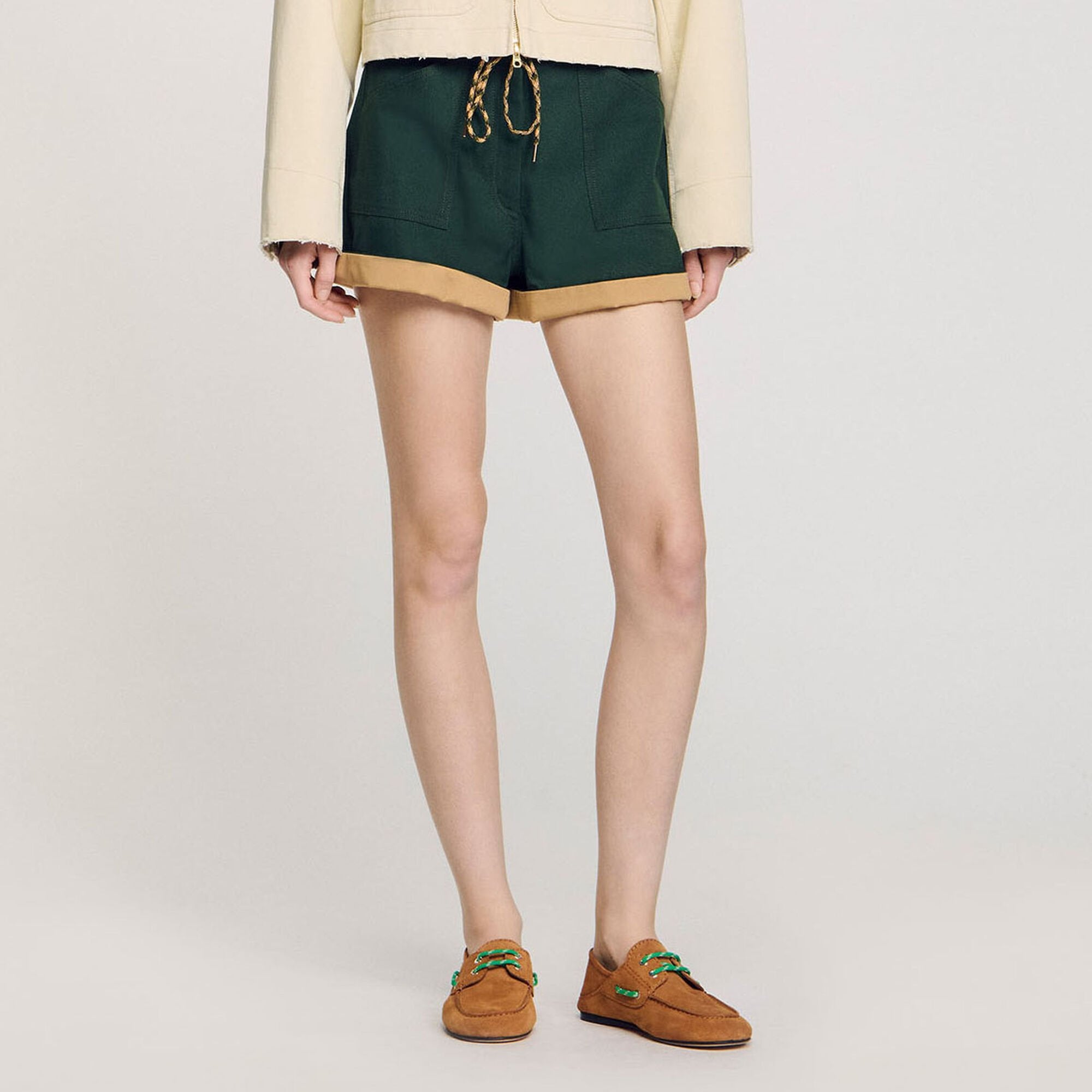 Suede boat shoe loafers Camel Sandro Women