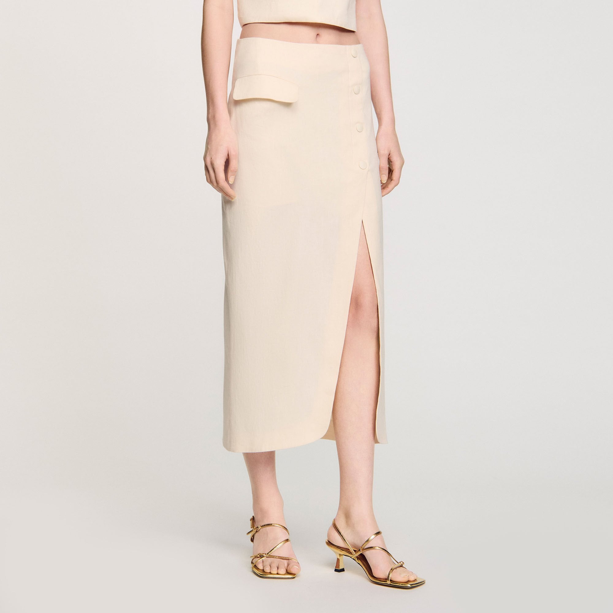 Sandals with straps Gold Sandro Women