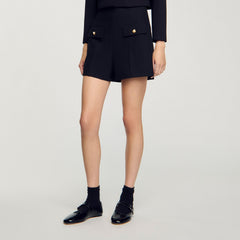 Shiny leather ballet flats Black Sandro Women