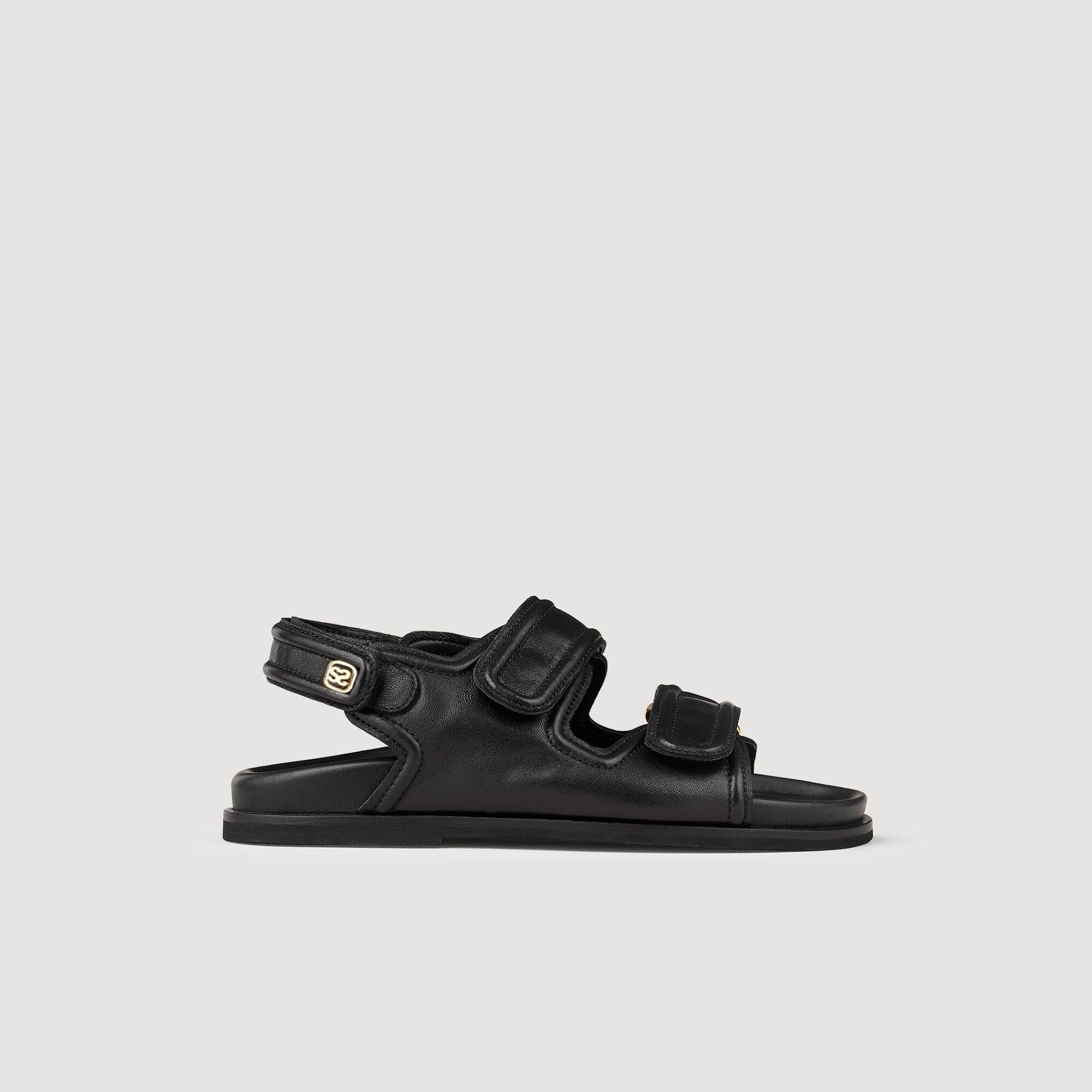 Leather sandals Black Sandro Women