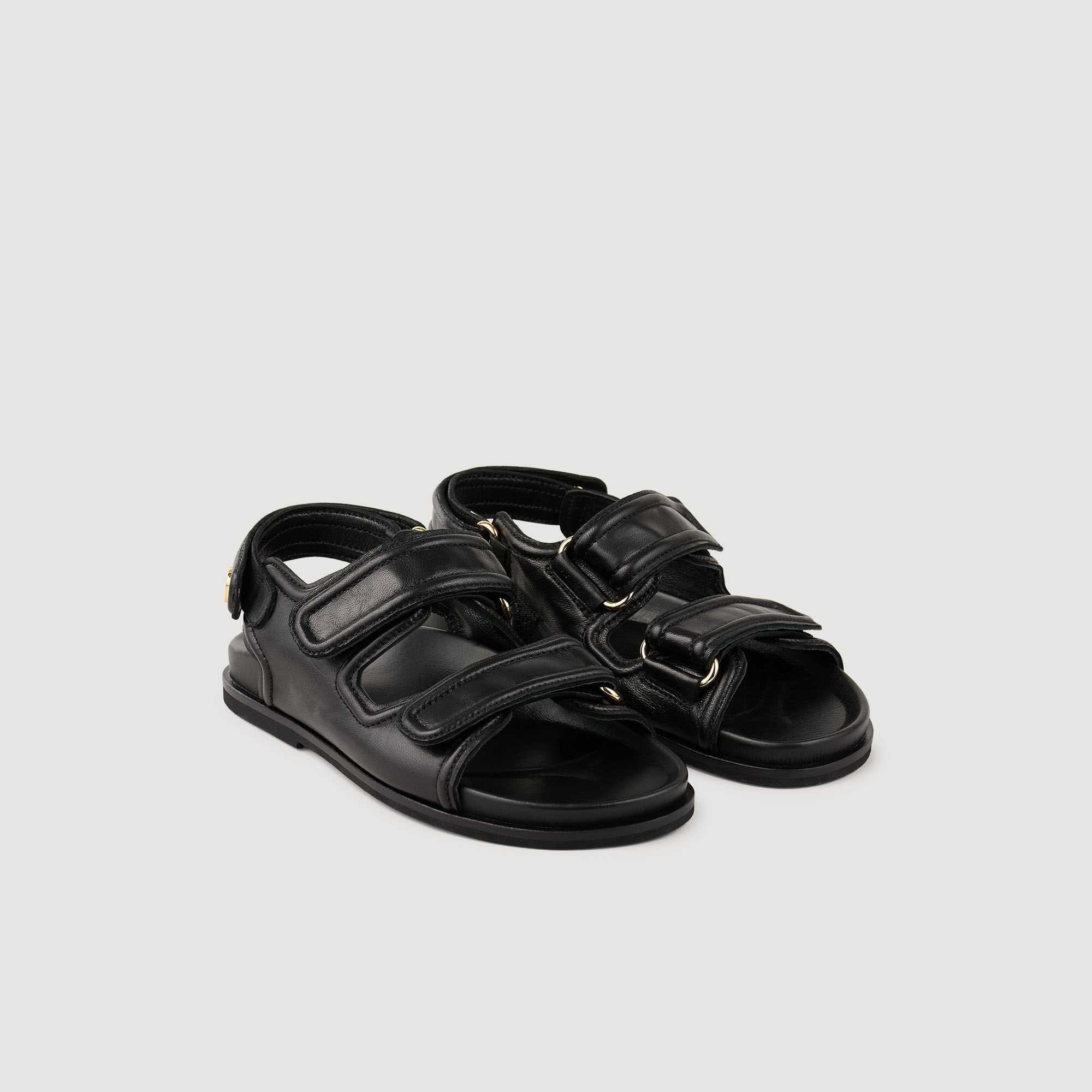 Leather sandals Black Sandro Women