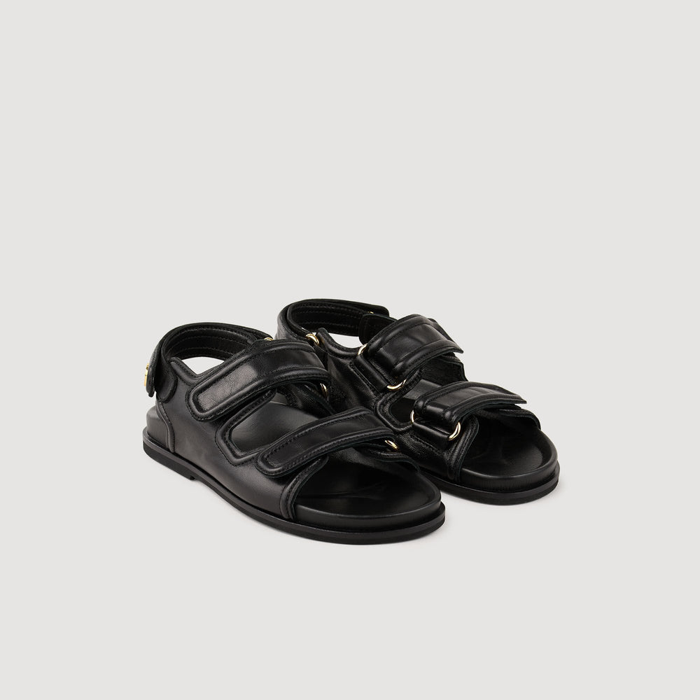 Leather sandals Black Sandro Women