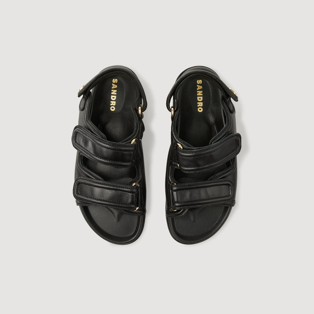Leather sandals Black Sandro Women