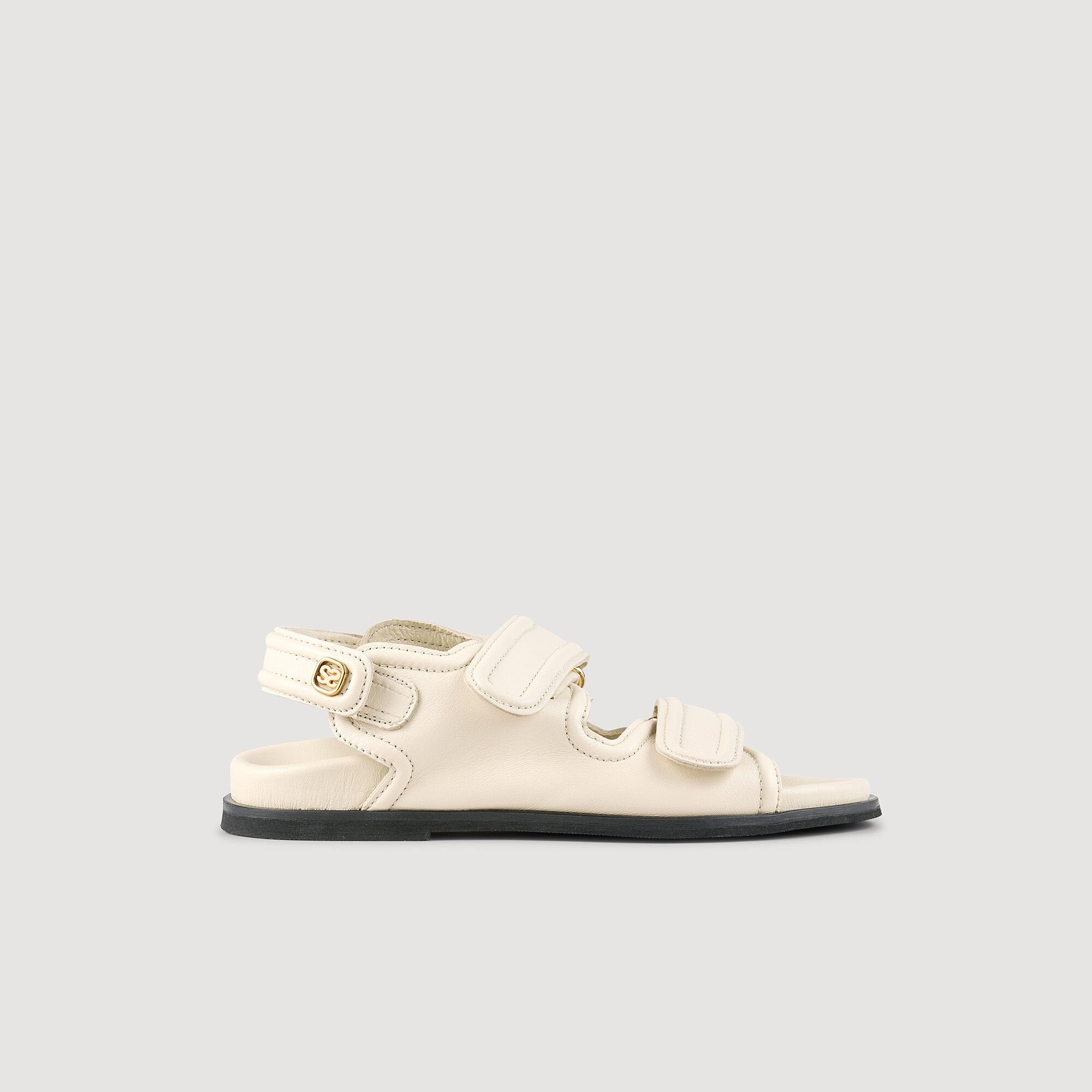 Plain leather lambskin sandals Vanilla Sandro Women
