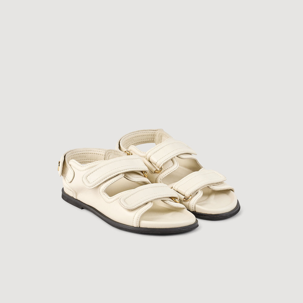 Plain leather lambskin sandals Vanilla Sandro Women