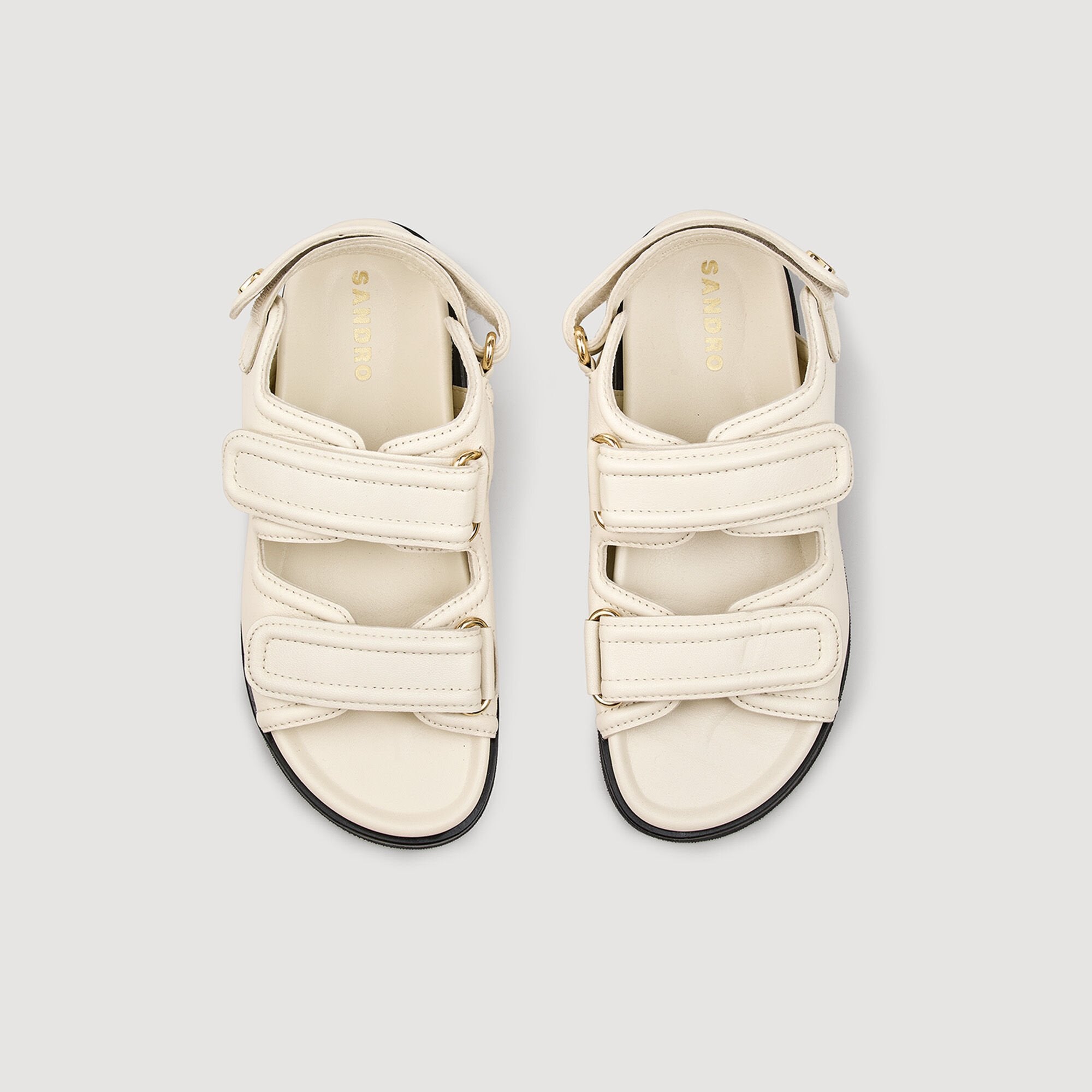 Plain leather lambskin sandals Vanilla Sandro Women