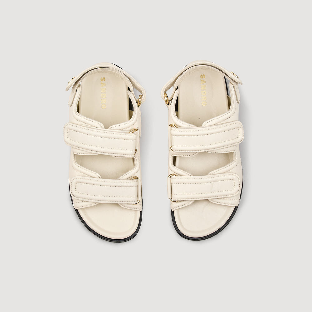 Plain leather lambskin sandals Vanilla Sandro Women