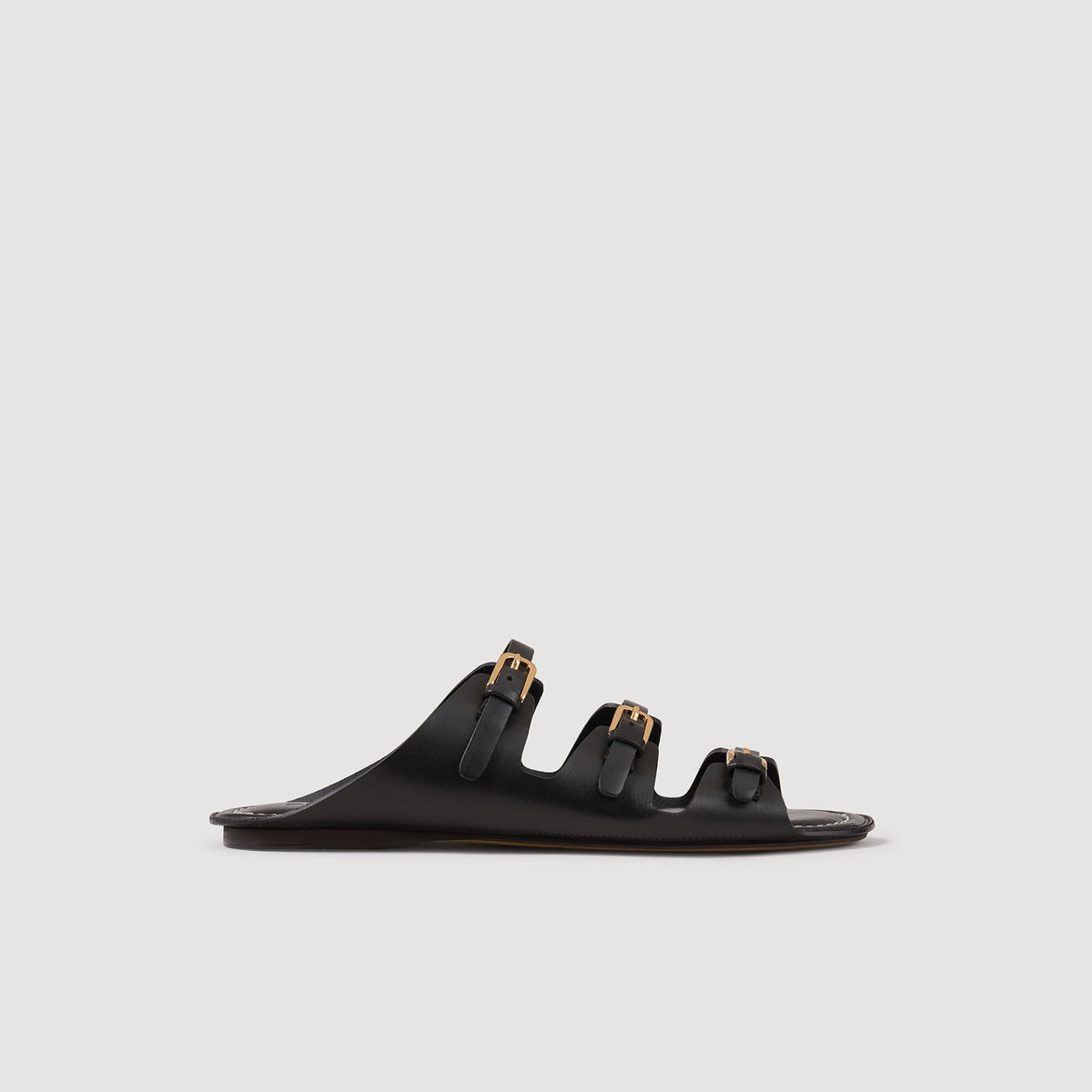 Leather sandals Black Sandro Women