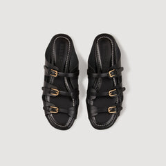 Leather sandals Black Sandro Women