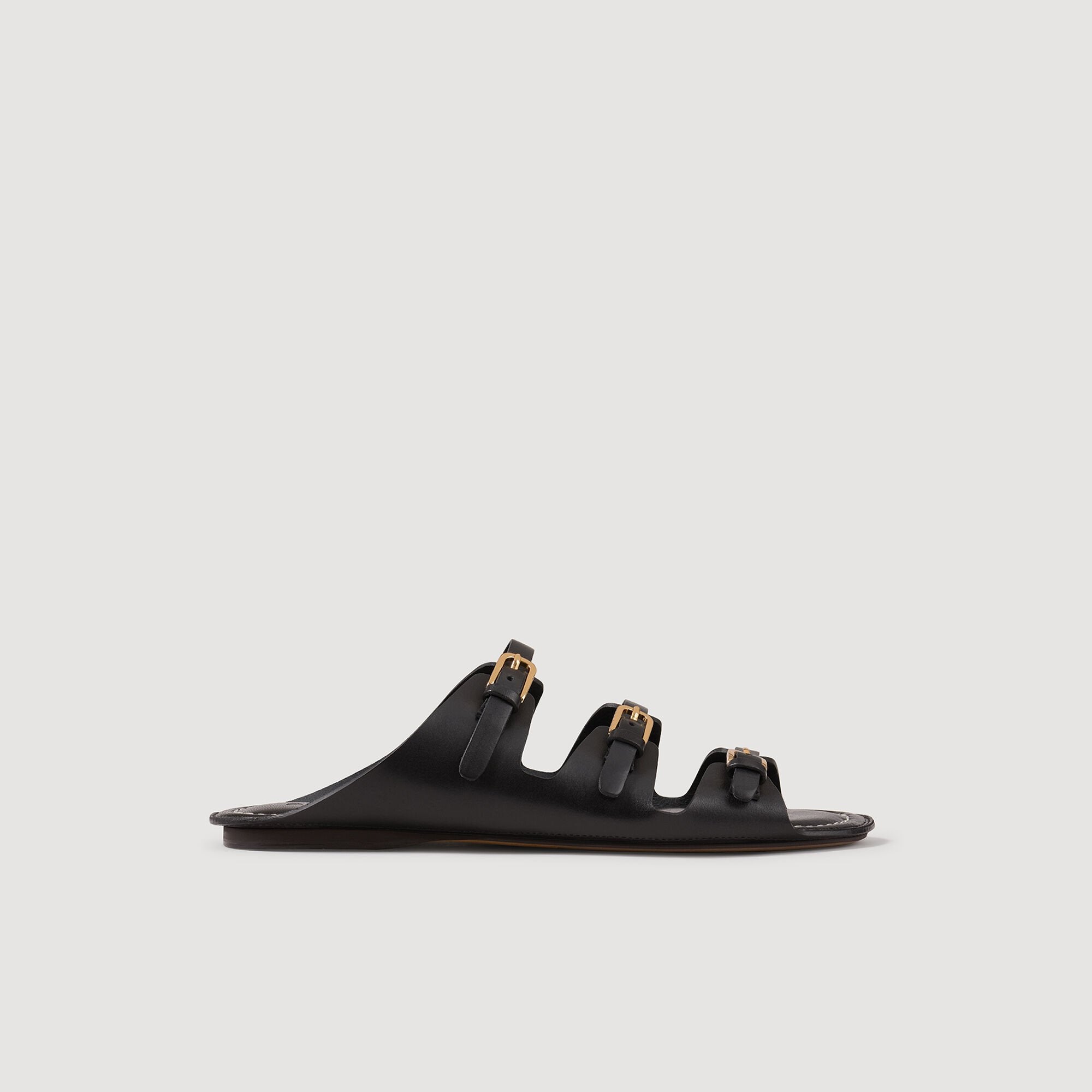 Leather sandals Black Sandro Women