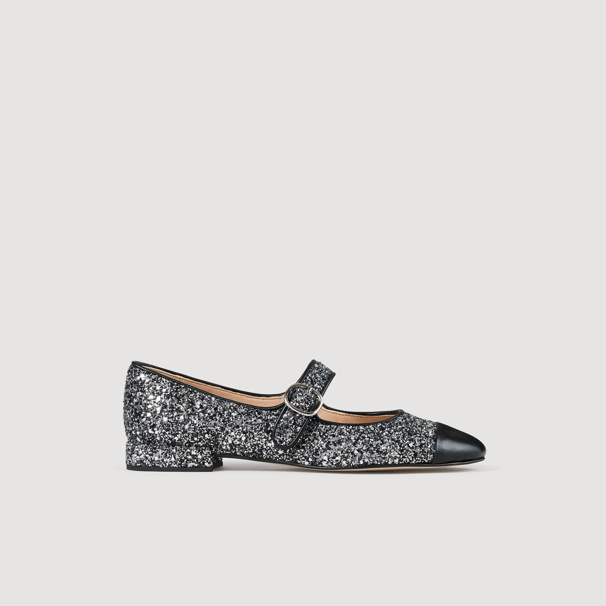 Glitter ballet flats Black Sandro Women