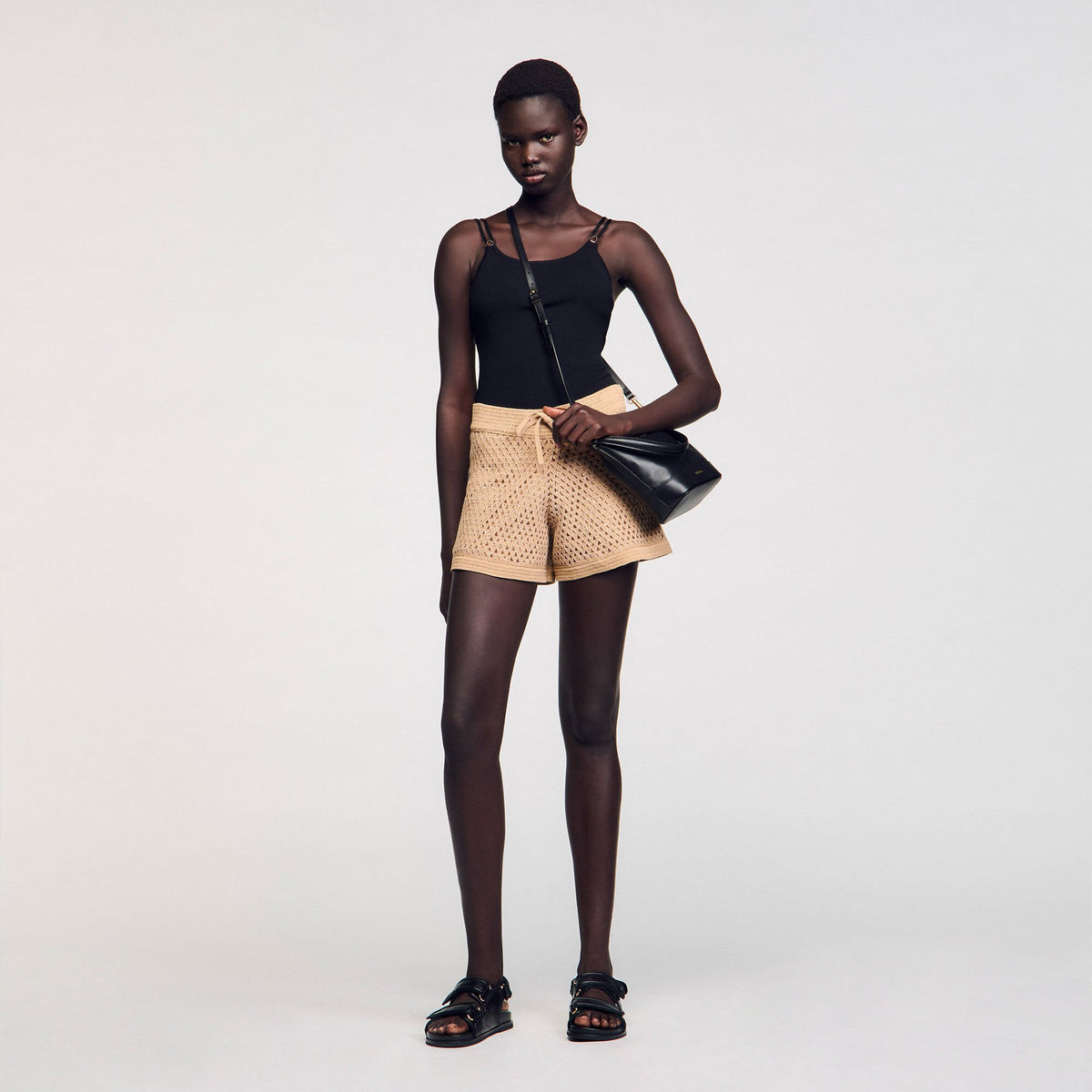 Jewelery detail knit leotard Black Sandro Women