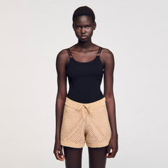 Jewelery detail knit leotard Black Sandro Women