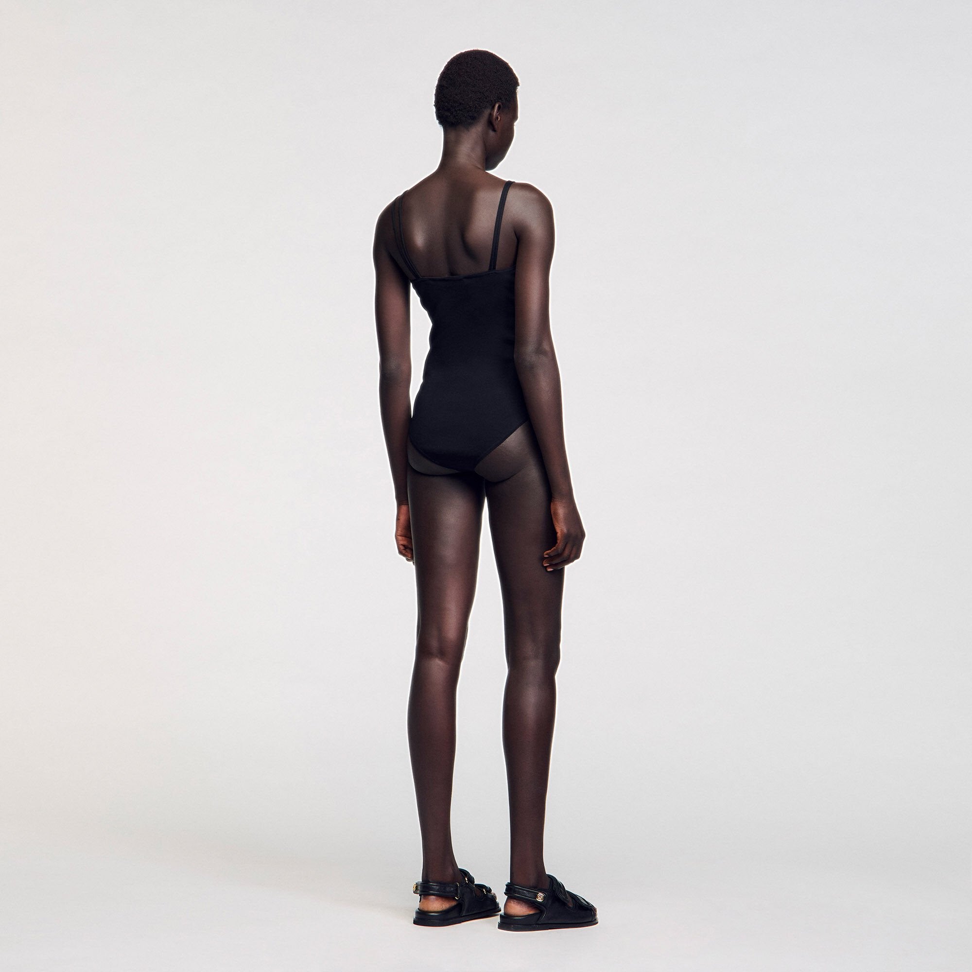 Jewelery detail knit leotard Black Sandro Women