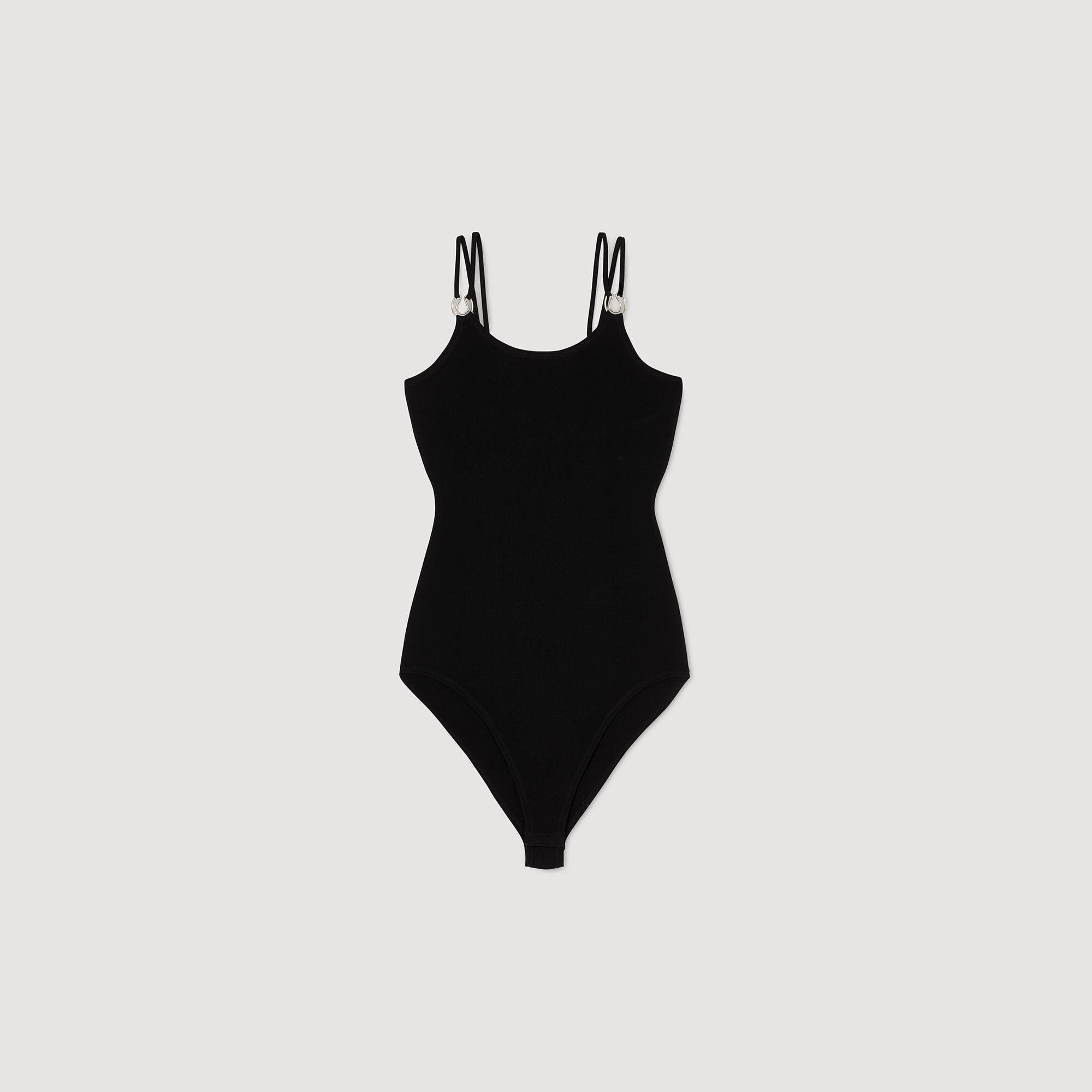Jewelery detail knit leotard Black Sandro Women