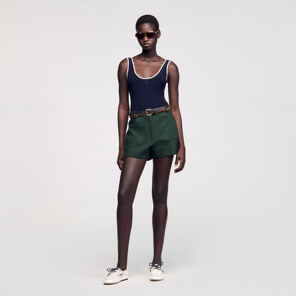 Knit bodysuit Navy Blue Sandro Women