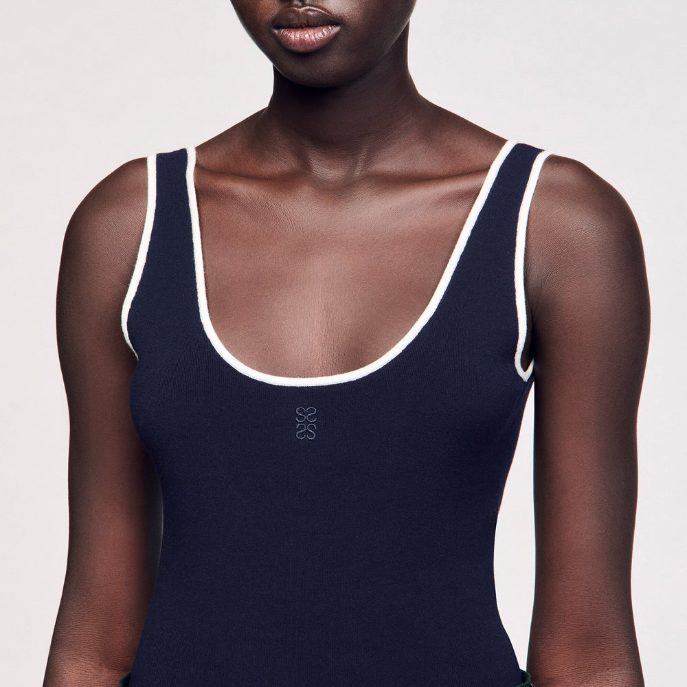 Knit bodysuit Navy Blue Sandro Women