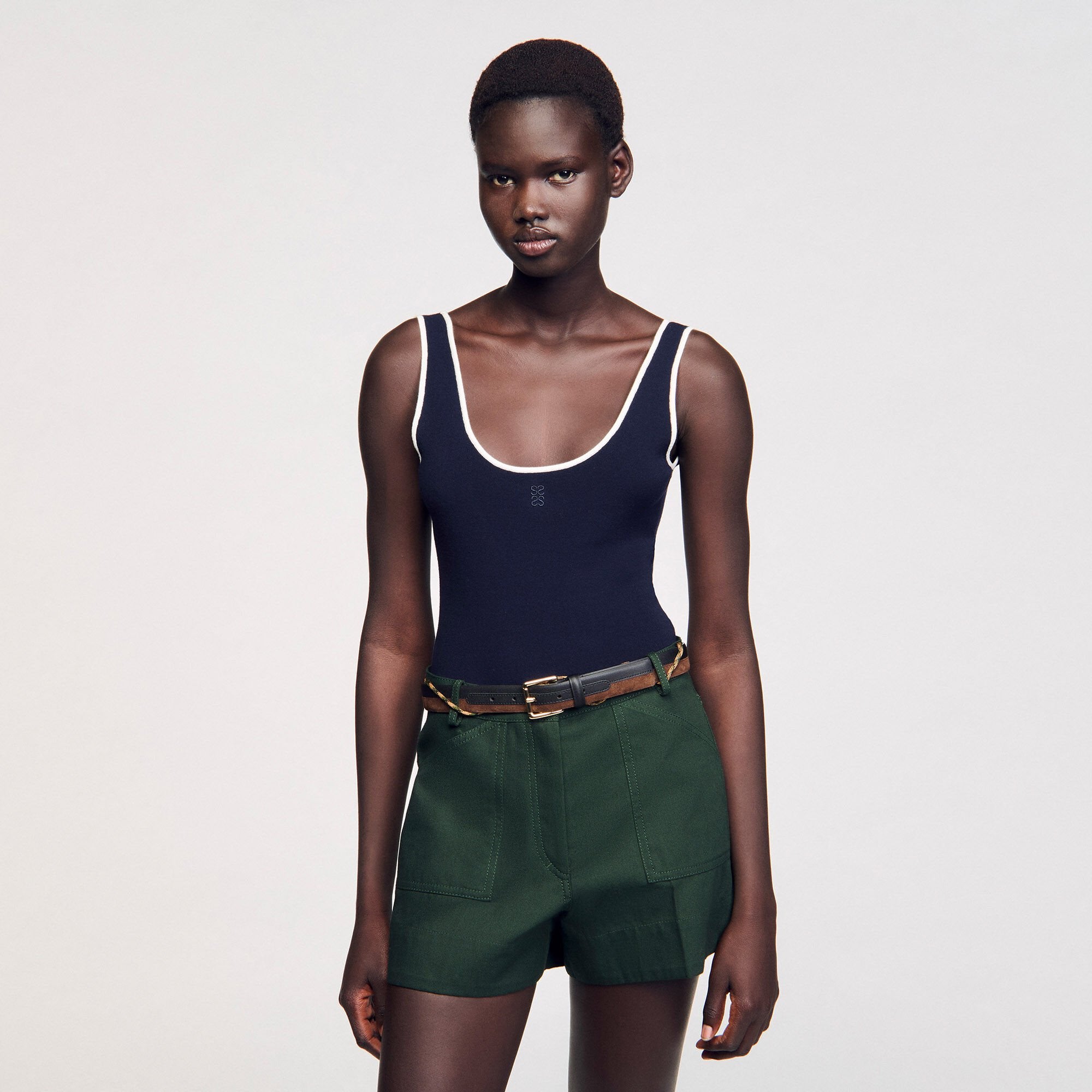 Knit bodysuit Navy Blue Sandro Women