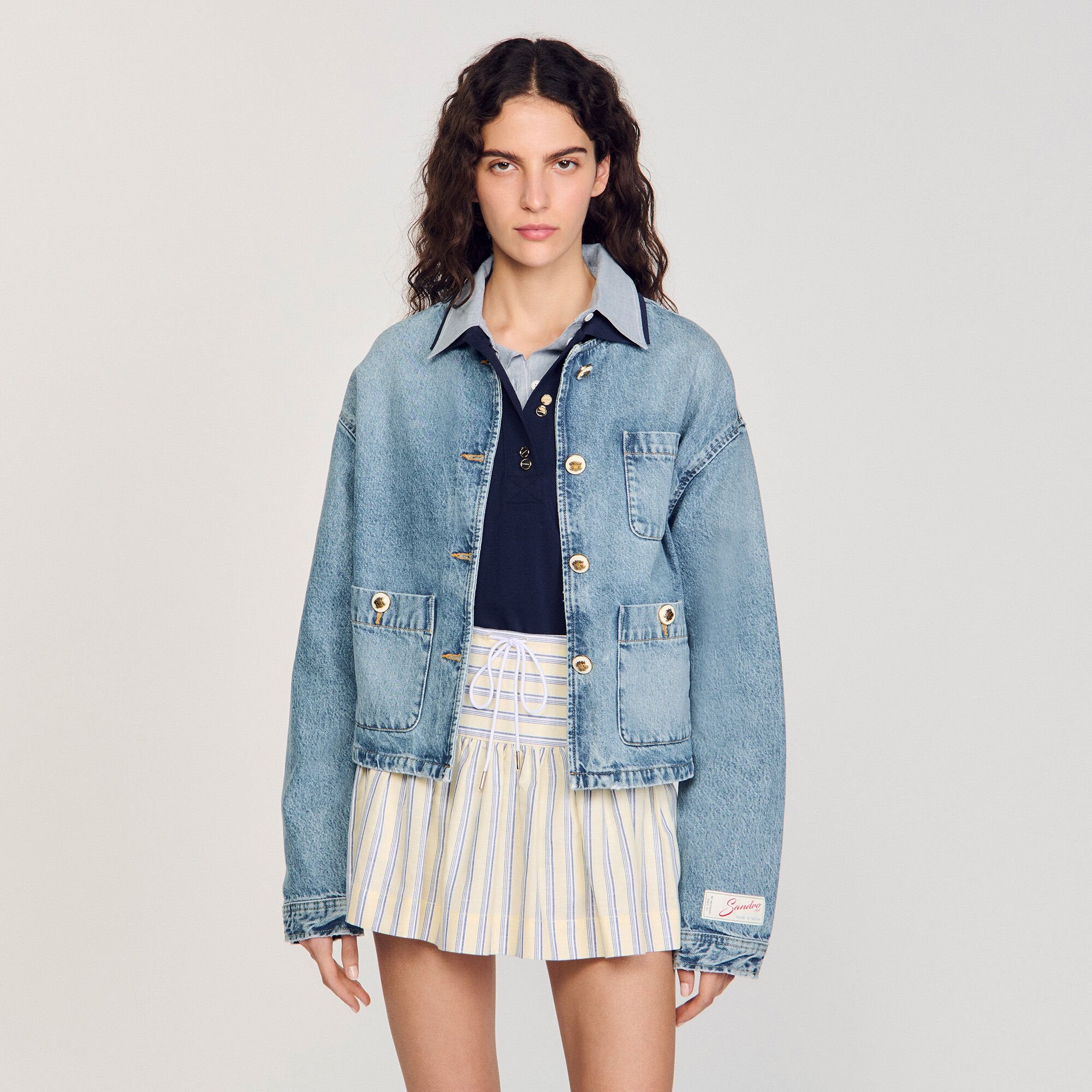 Denim jacket Blue Jean Sandro Women
