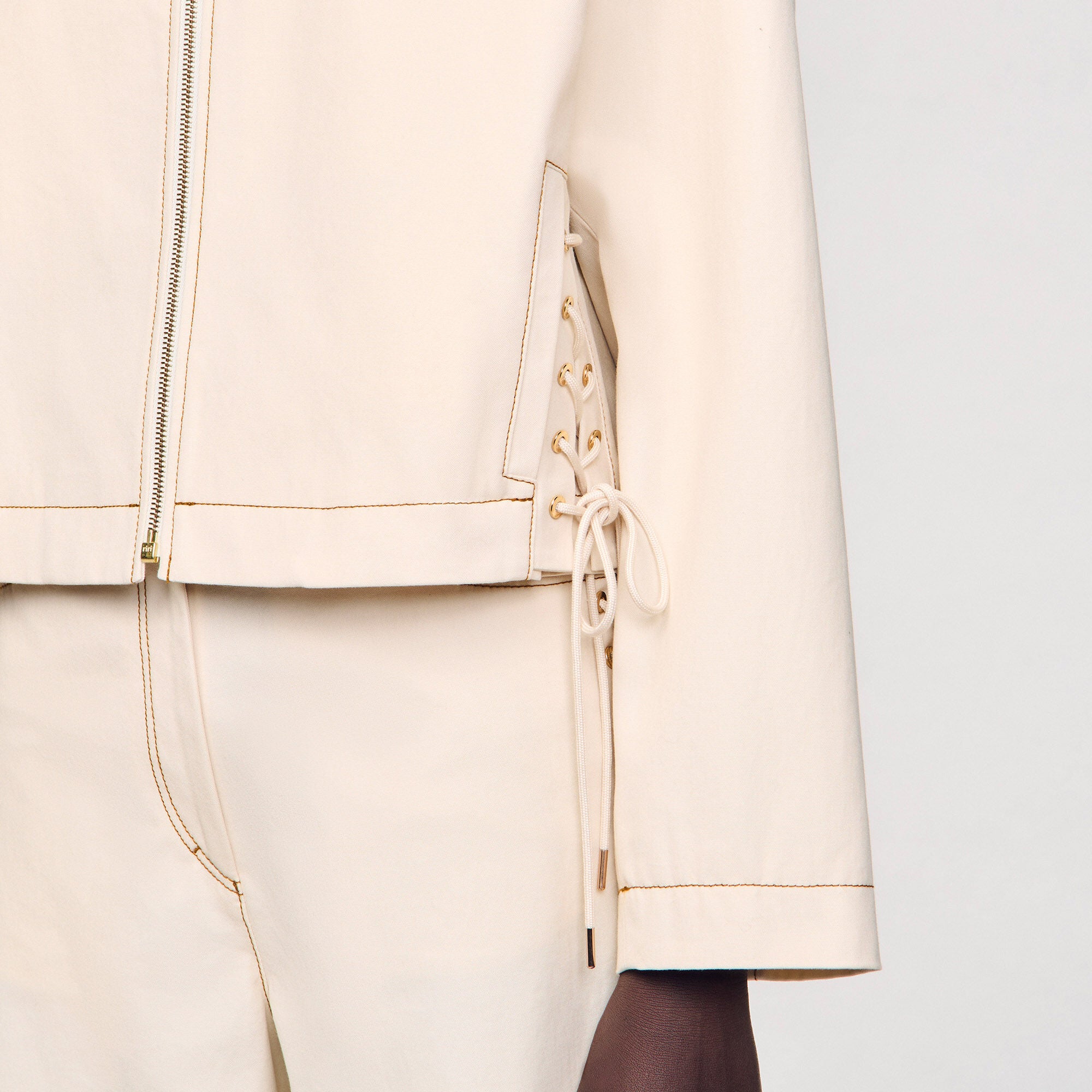Denim lace-up jacket Sand Sandro Women