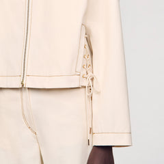 Denim lace-up jacket Sand Sandro Women
