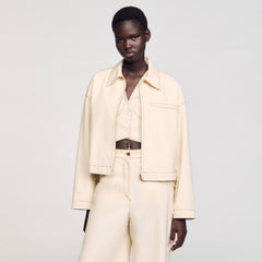 Denim lace-up jacket Sand Sandro Women