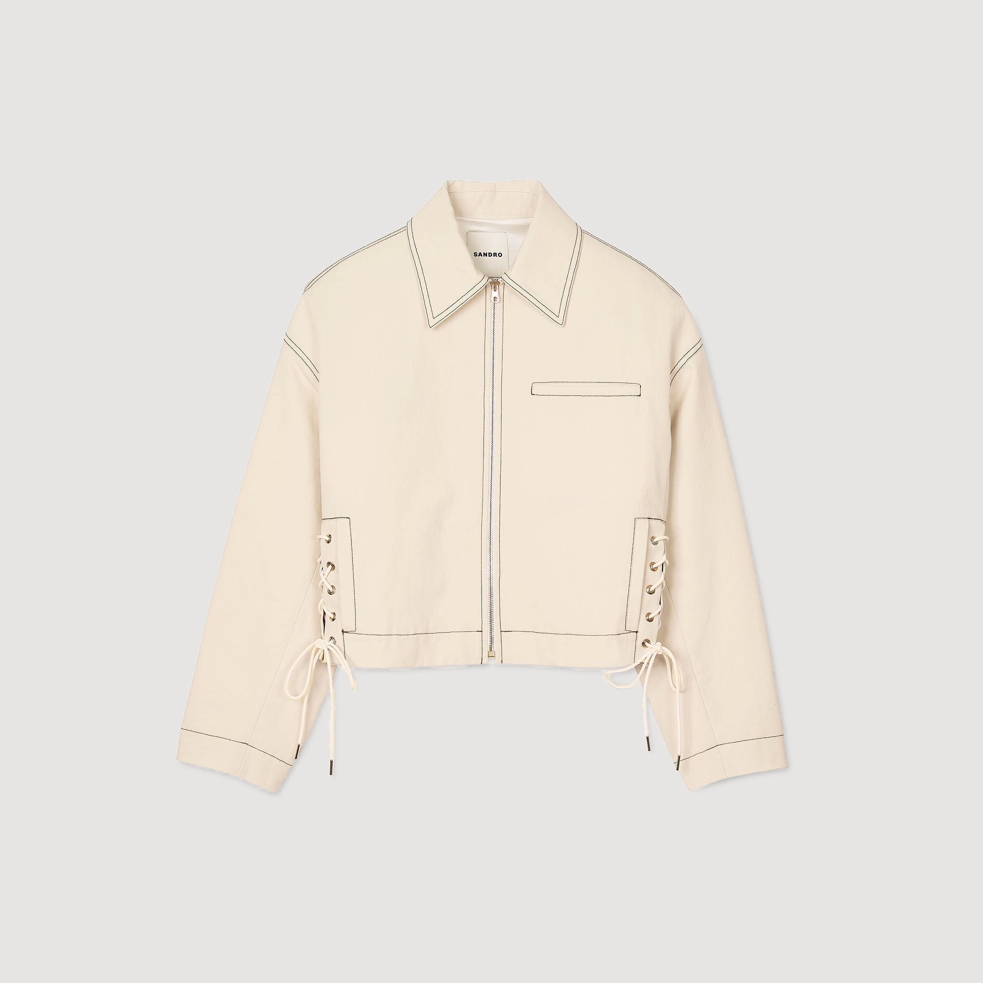 Denim lace-up jacket Sand Sandro Women