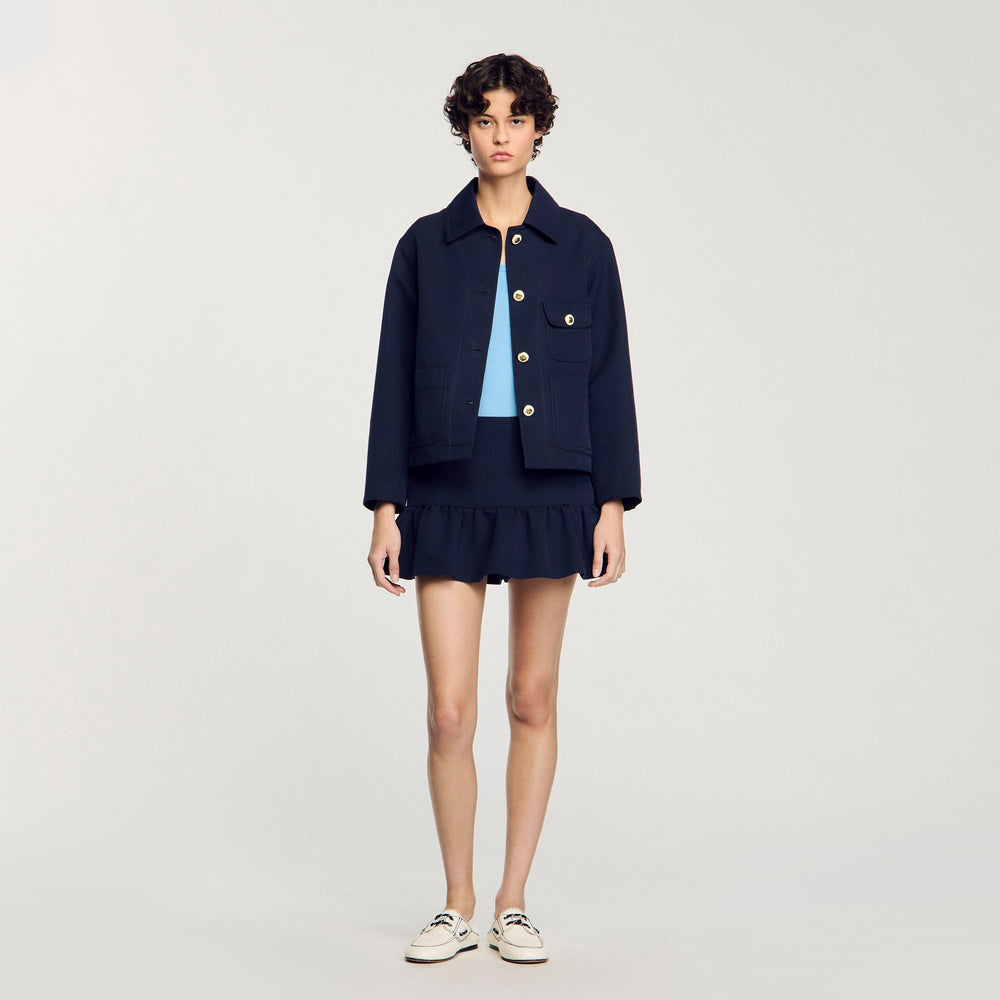 Jacket with officer buttons Navy Blue Sandro Women