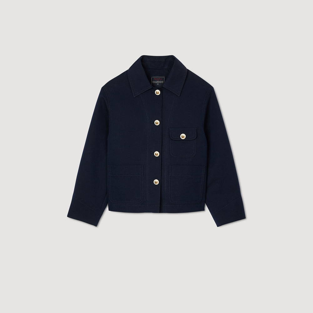 Jacket with officer buttons Navy Blue Sandro Women