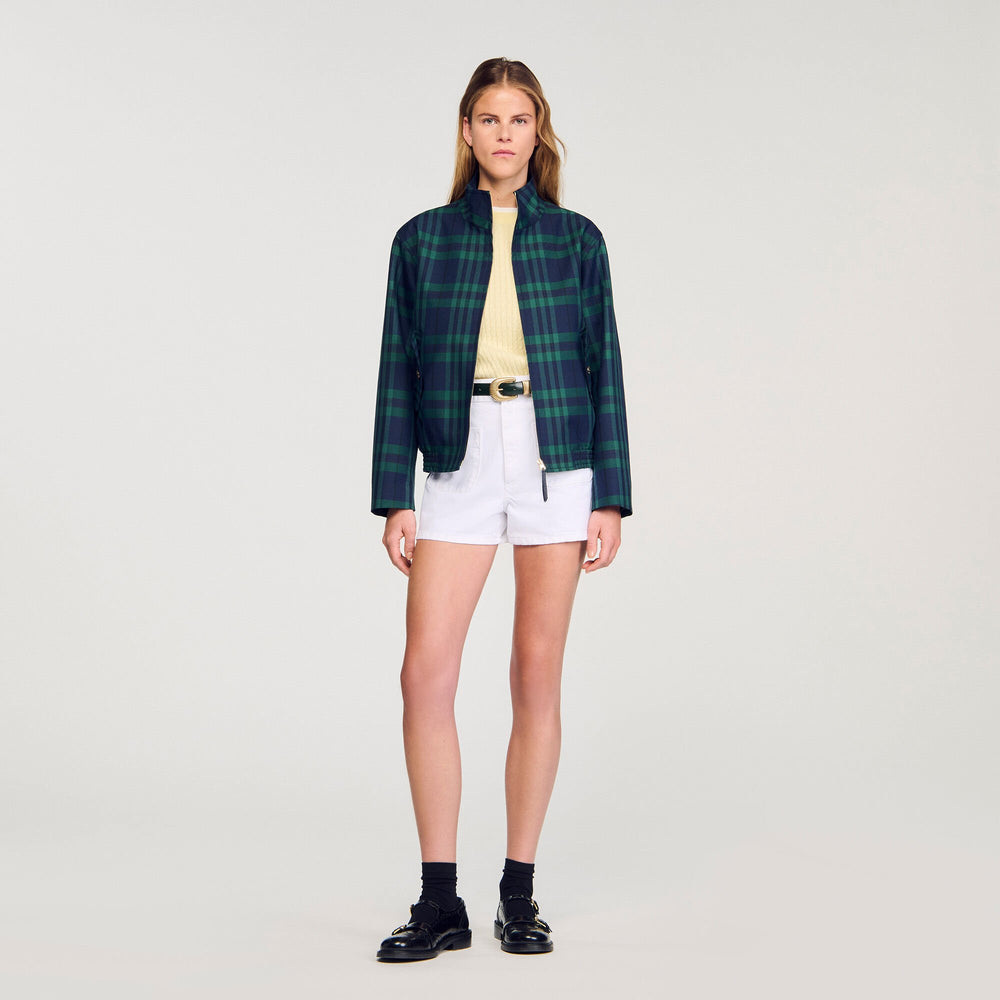 Checked jacket Green / Blue Sandro Women