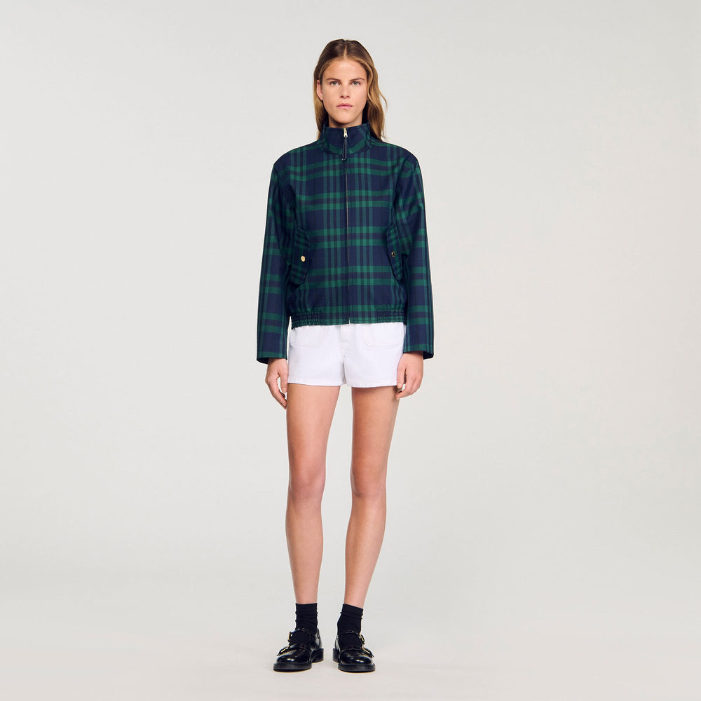 Checked jacket Green / Blue Sandro Women
