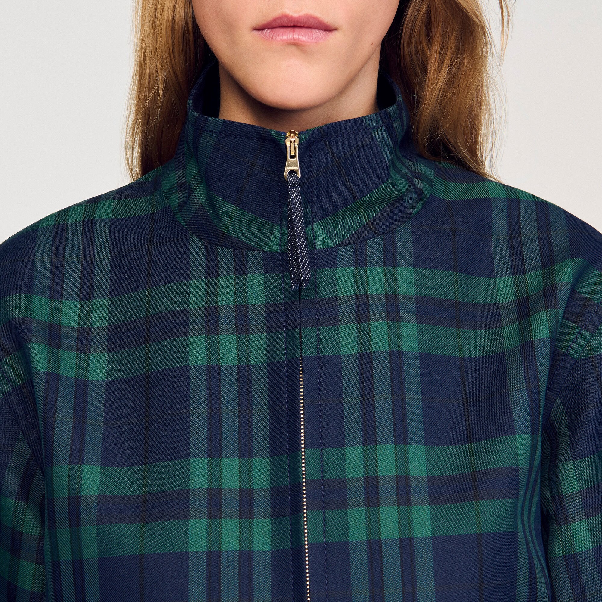 Checked jacket Green / Blue Sandro Women