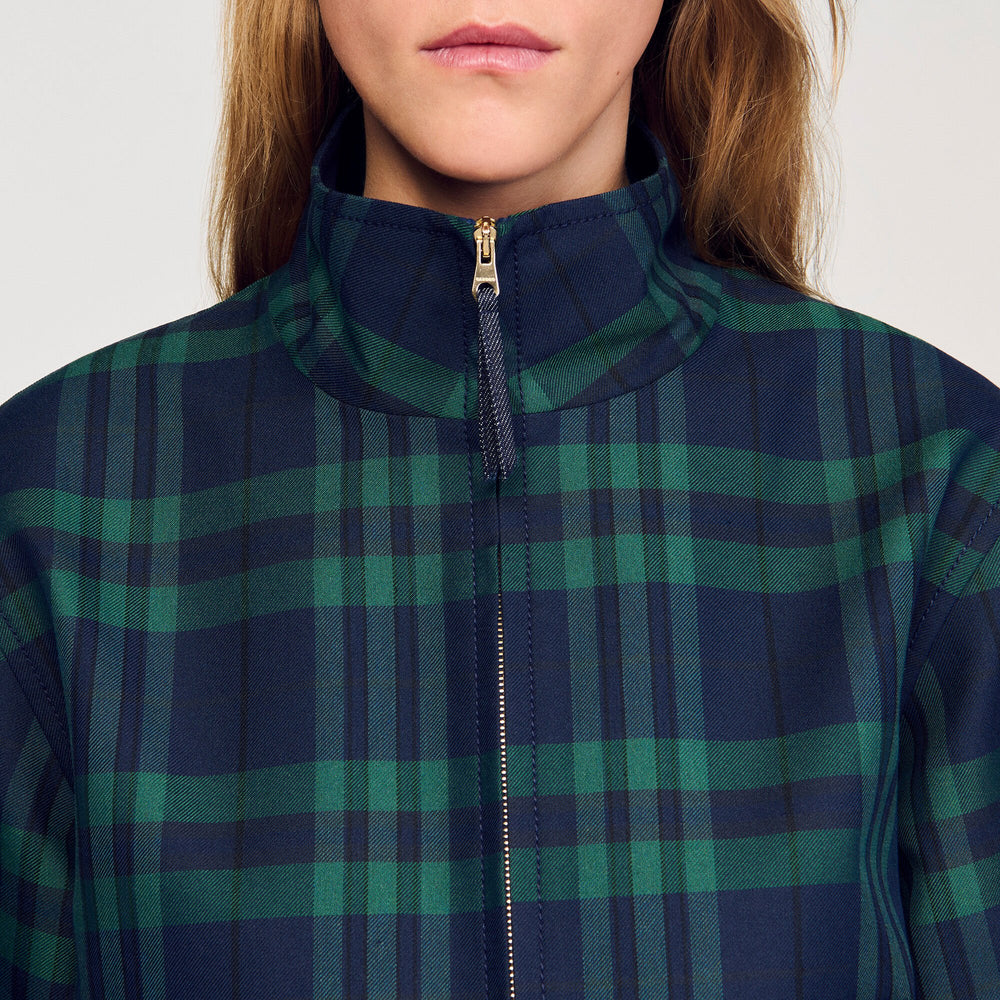 Checked jacket Green / Blue Sandro Women