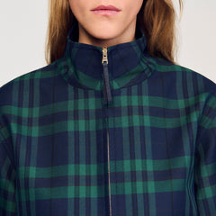 Checked jacket Green / Blue Sandro Women