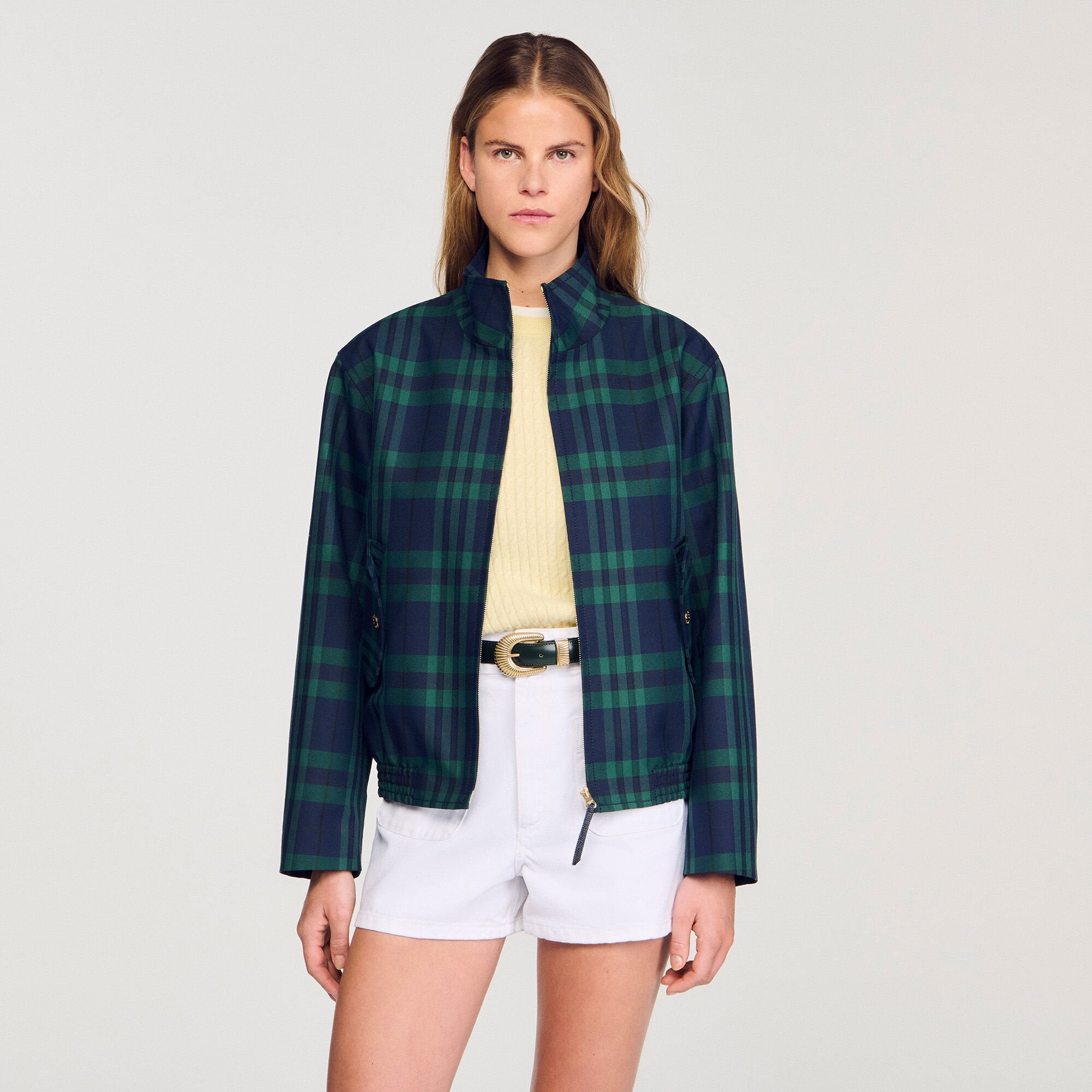 Checked jacket Green / Blue Sandro Women